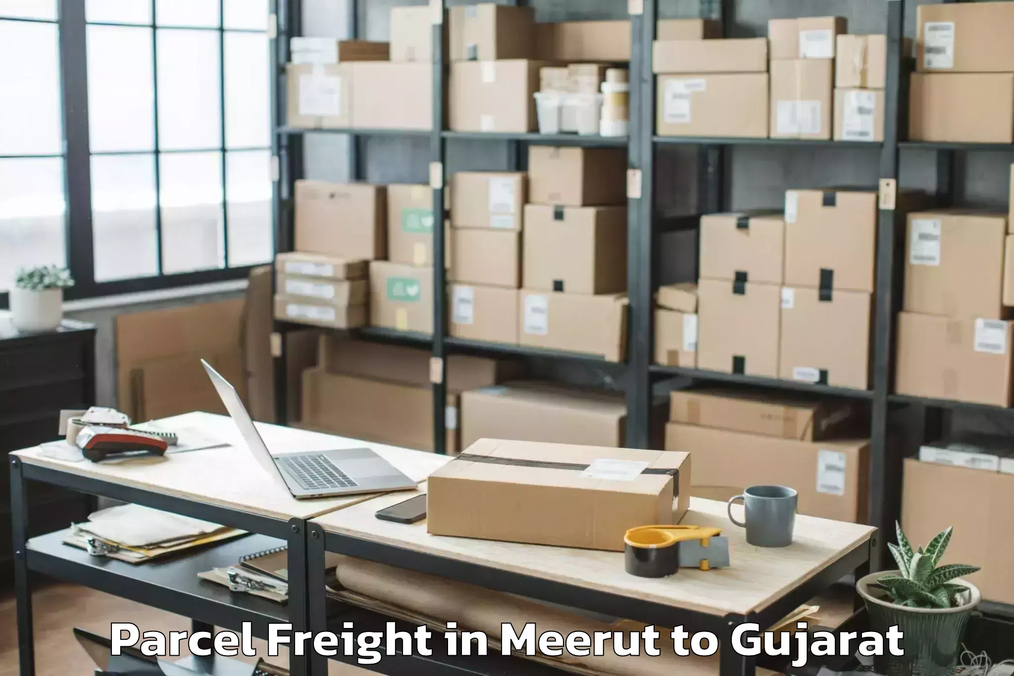 Book Meerut to Delvada Parcel Freight